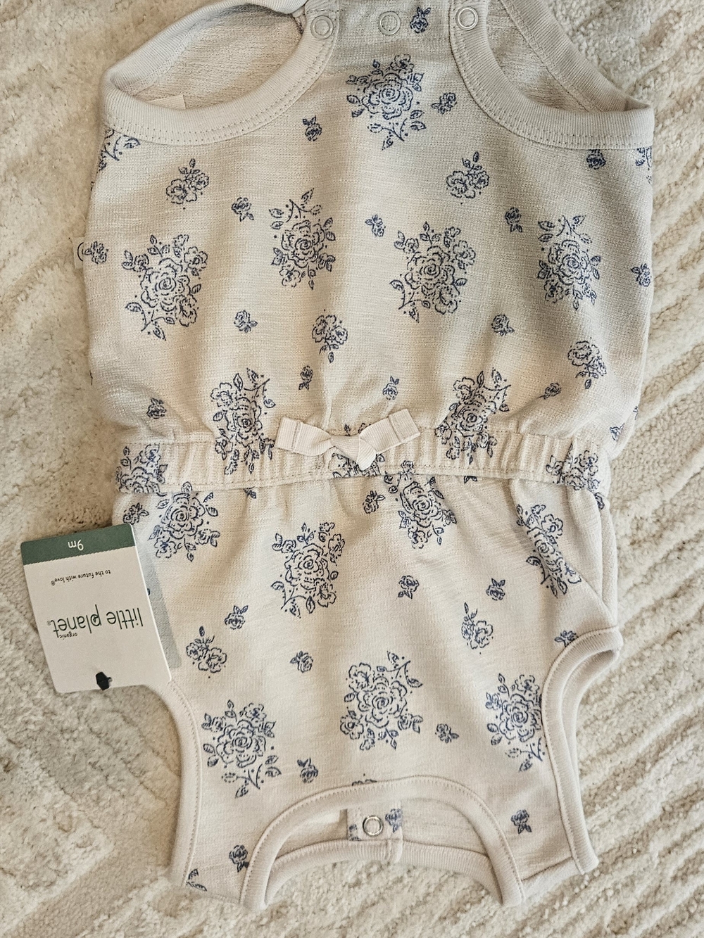 Carter's Cream and Navy Floral Baby One-Piece
